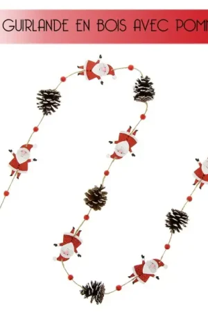 Guirlande de noel Pomme de pin avec pere noel Commande En Gros