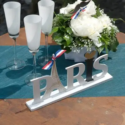 Centre de Table Mot Paris en Bois Affaire À Saisir