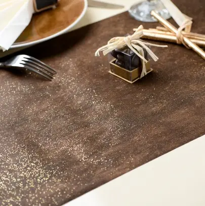 Vente Directe Chemin de table pailleté pas cher Chocolat