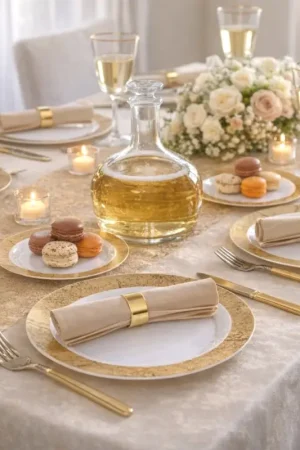 Assiette en plastique marbre x 10 pièces Must-Have