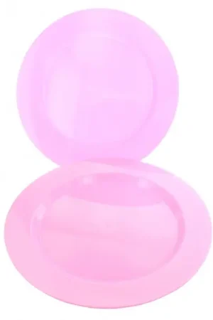Prix Réduit Assiette en plastique ronde réutilisable Rose x 6 pièces
