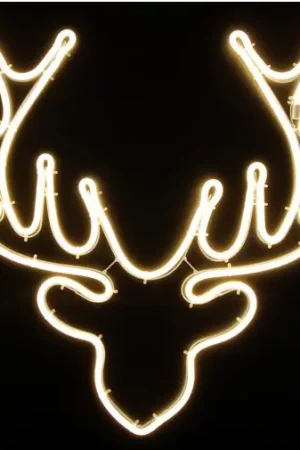 Super Prix Tête de renne tube lumineux neon blanc chaud