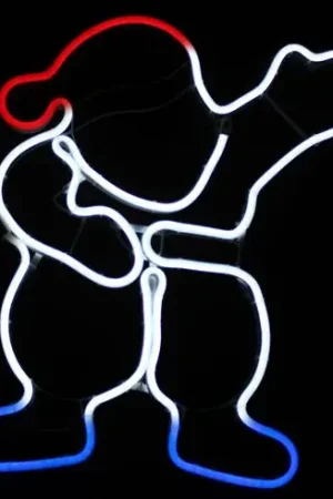 Silhouette lumineuse pere noel bleu blanc rouge Solde