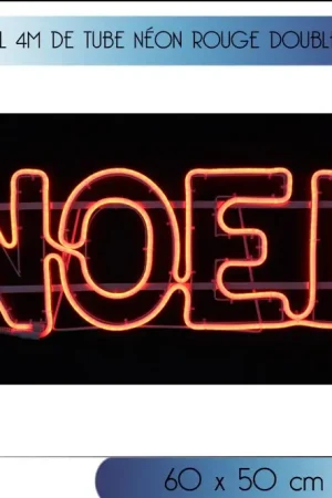 Jusqu'à Épuisement Des Stocks Silhouette NOEL lumineux rouge double face