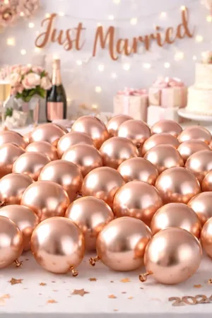 Petit ballon gonflable nacré Rose gold 12cm x 100 pièces Usine Directe