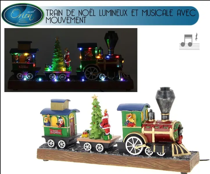 Train de noel lumineux et musicale avec mouvement Dernière Chance