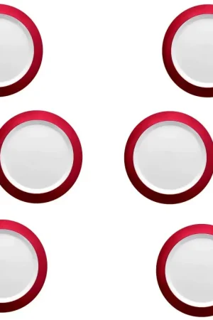Authentique Petite assiette plastique Daytona Rouge x 6 pièces