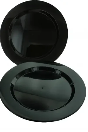 Assiette en plastique ronde réutilisable Noire x 6 pièces Commander Maintenant