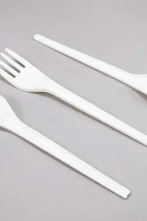 50 Fourchettes Blanches en bioplastique CPLA Jusqu'à Épuisement Des Stocks