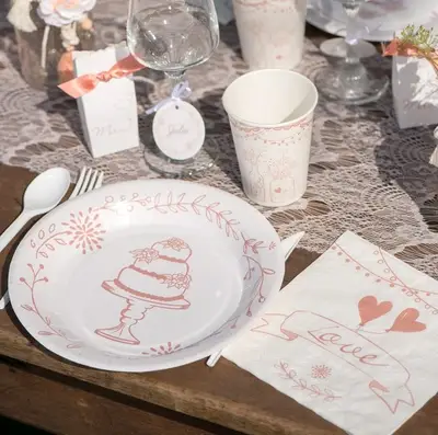 Remise Assiette carton Guinguette x 10 pièces