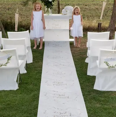 Tapis d'Eglise Just Married Métallisé 10m Prix Réduit