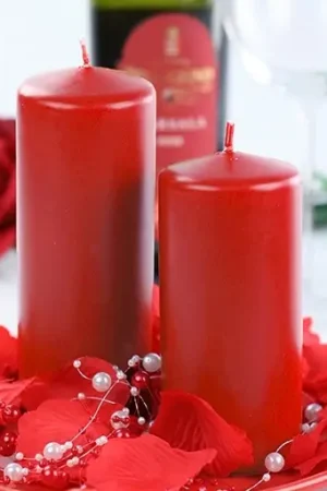 Bougie cylindrique Rouge 10cm Réduction