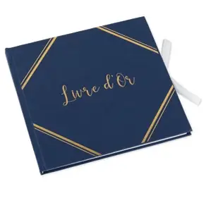 Réduction Livre d'or Bleu marine Dorure 21x20cm
