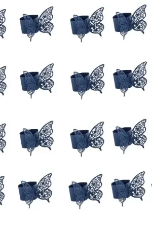 Rond de serviette Papillon bleu marine x 20 pièces Bon Marché