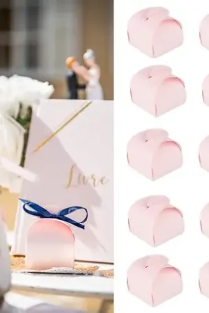 Soldes Boite a dragées mariage Rose Luxe x 10 pièces