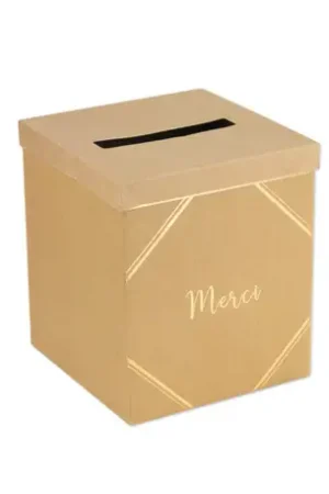 Quantité Limitée Urne mariage Merci Kraft et Or