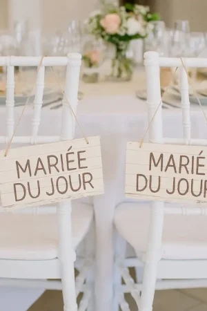 Usine Directe Dos de chaise Romantique Marié du Jour X 2 Pièces