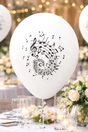 Ballon gonflable Note de musique Blanc x 8 Livraison Express