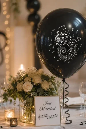 Prix Choc Ballon gonflable Note de musique Noir x 8