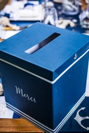 Satisfait Ou Remboursé Urne mariage Merci Marine Ancre