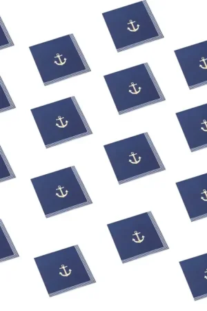 Meilleur Prix Serviette en papier Ancre Marine x 16 pièces