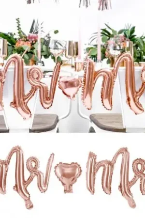 Quantité Limitée Ballon Mylar Mr Mrs Rose gold