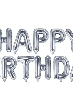 Ballon Mylar Géant Happy birthday Argent Meilleure Vente