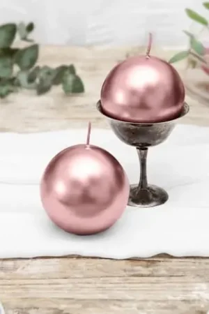 Must-Have Bougie mariage boule Rose gold 8cm x 6 pièces