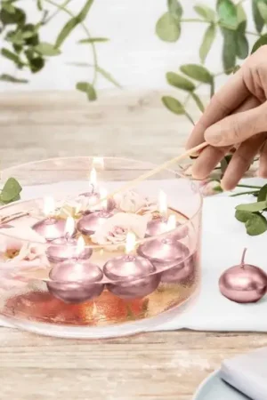 Bougie flottante Rose gold x 50 pièces Top Vente