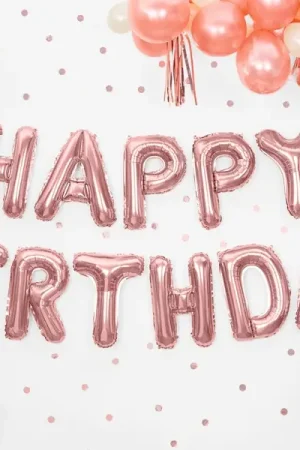 Ballon Mylar Géant Happy birthday Rose gold Bon Marché