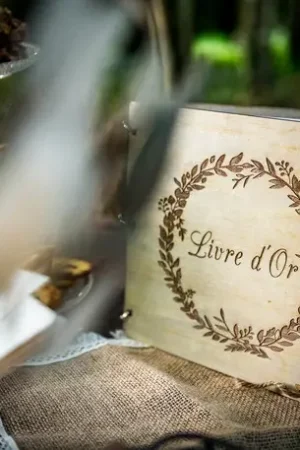 Livre d'or jute Couronne vegetale bois Achetez Aujourd'hui
