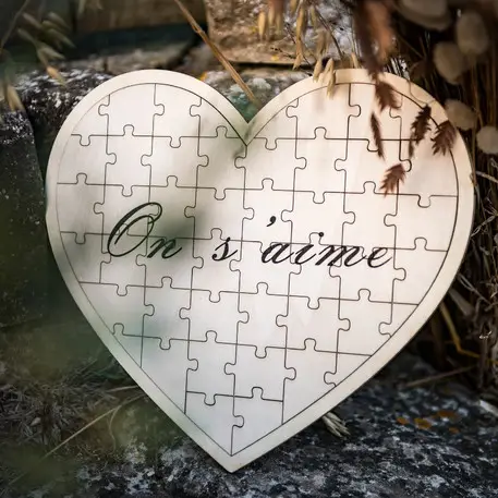 Acheter Direct Livre d'or puzzle coeur en bois on s'aime