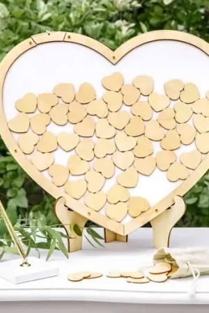Affaire À Saisir Puzzle Bois forme coeur naturel avec chevalet