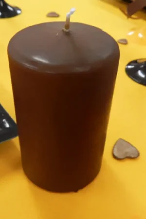Bougie cylindrique Chocolat 10cm Pas Cher