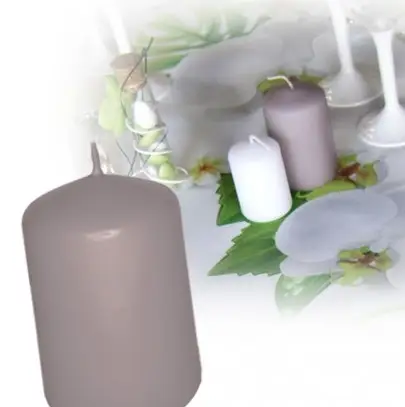 Produit De Marque Bougie cylindrique Taupe 10cm