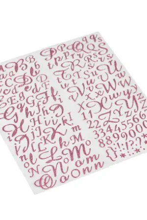 167 Stickers alphabet chiffre pailleté Rose gold Offre Exclusive