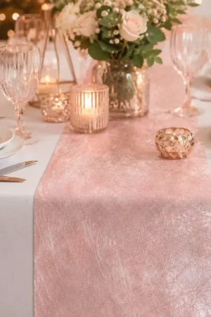 Chemin de table Mariage Rose gold métallisé 30 cm x 5 mètres Bon Marché
