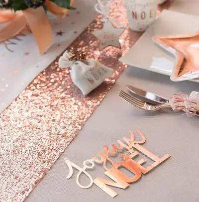 Nouvel Arrivage Ruban large Sequin Rose gold
