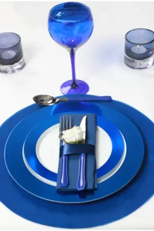 Assiette plastique Daytona Bleu Marine x 6 pièces Prix Promo