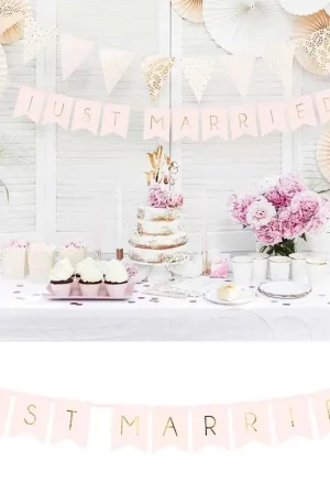 Banniere Just Married Rose Claire Expédition Rapide