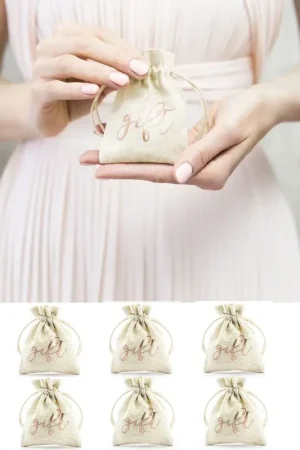 Must-Have Sac à dragées en coton Gift Rose gold x 10 pièces