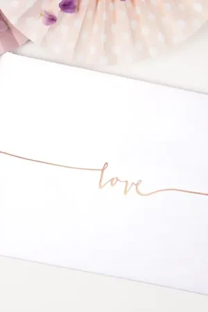 Meilleure Vente Livre d'or mariage Blanc Love Rose gold