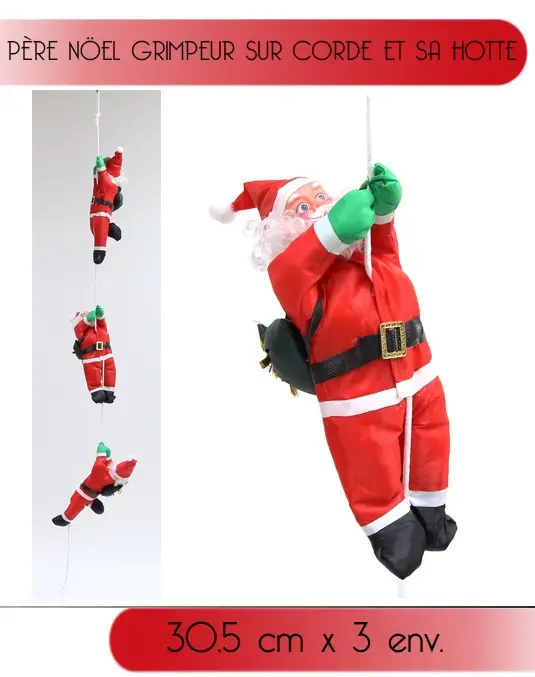 Prix Bas 3 Pères noel sur corde avec hotte