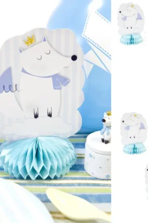 Centre de table Baby shower Renard Bleu ciel x 4 pièces Commander Vite