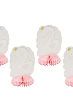 Centre de table Baby shower Cygne Rosex 4 pièces Offre Spéciale
