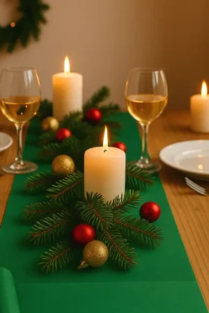 Super Prix Chemin de table mariage intisse Vert Sapin