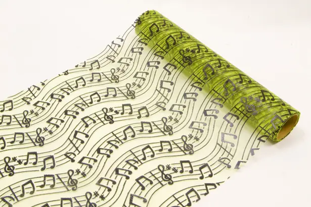 Chemin de table Vert anis Note de Musique Commande En Gros