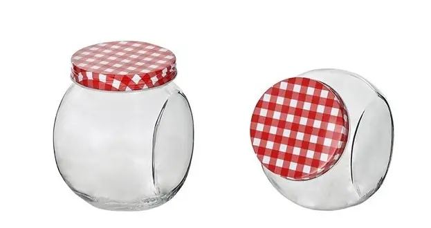 Retour Gratuit Bonbonniere en verre avec bouchon vichy rouge