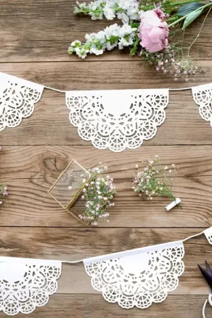 Dernière Chance Guirlande mariage napperon en dentelle blanc
