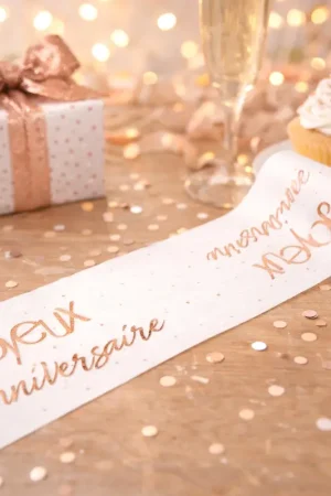 Sur chemin de table Joyeux Anniversaire Rose gold Offre Du Jour